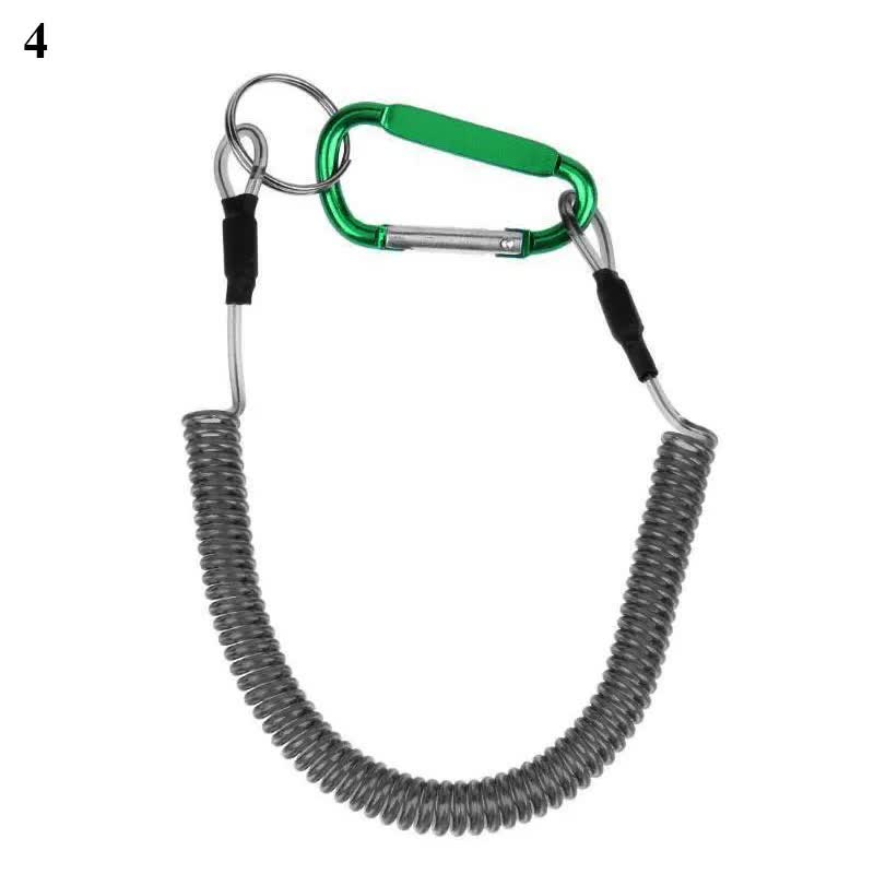 New Spiral Stretch Keychain Elastic Spring Rope Key Ring Metal Carabiner For Outdoor Anti-Lost Phone Spring Key Cord Lock Hook 5 1.2m