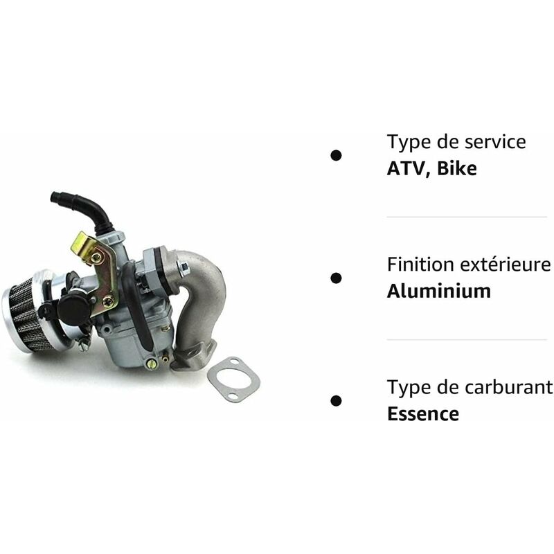 PZ19 Carburetor Kit - for quad, ATV and dirt bike Taotao Sunl - 50cc, 70cc, 90cc, 110cc - 19 mm pocket bike carburetor