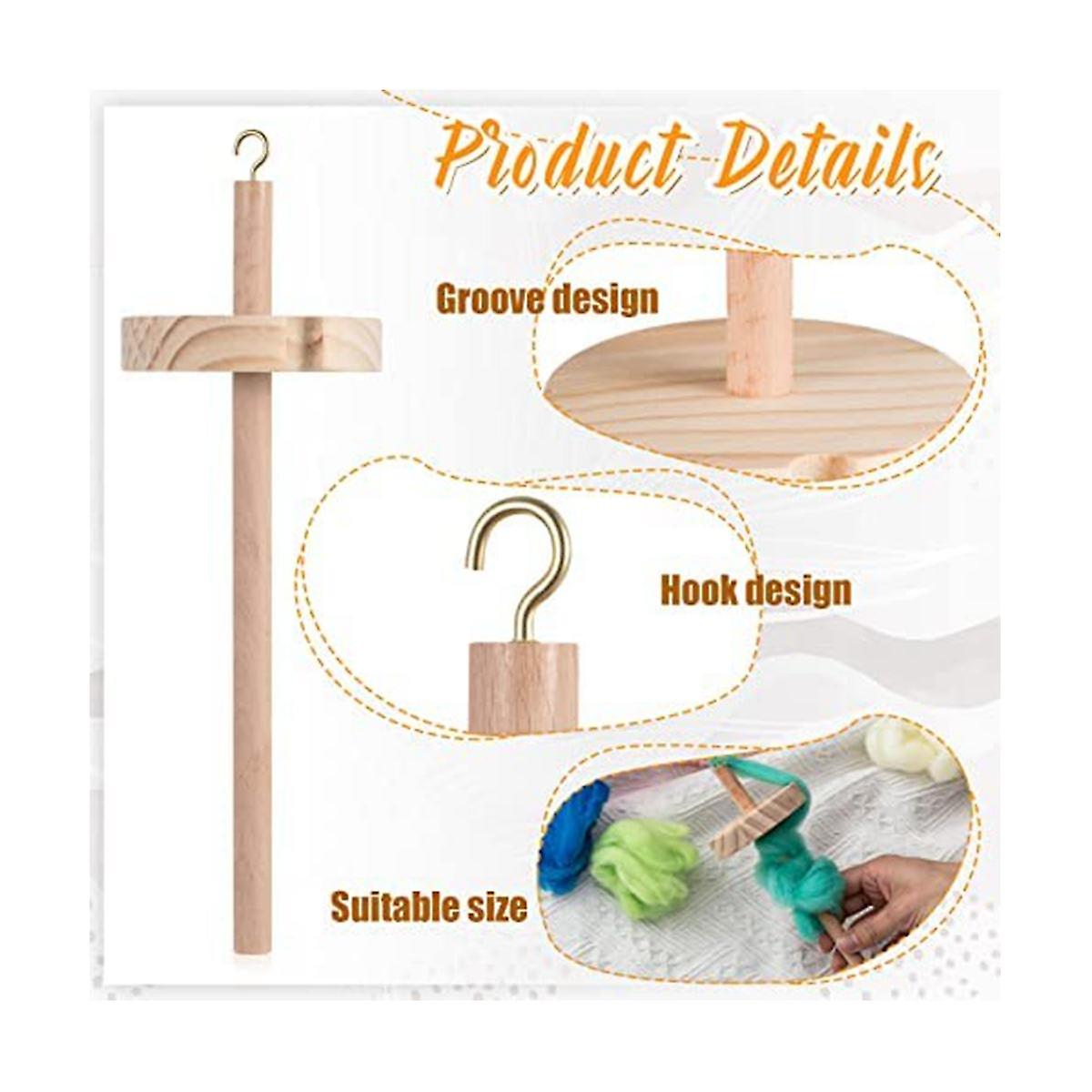 2pcs DIY Dragonfly Spindle Yarn Spinner Handmade Wooden Spinning Wheel For Yarn Making Yarn Spindle