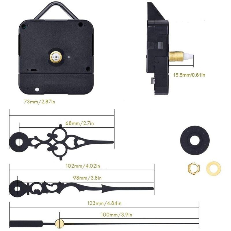 Quartz DIY Wall Clock Movement Mechanism Battery Operated DIY Repair Parts..DEBUNS