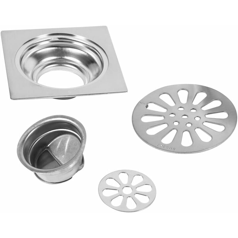 Thick Stainless Steel Floor Drain Anti-odor Square Shower Drain for Bathroom 100 100mm (Style : 3)