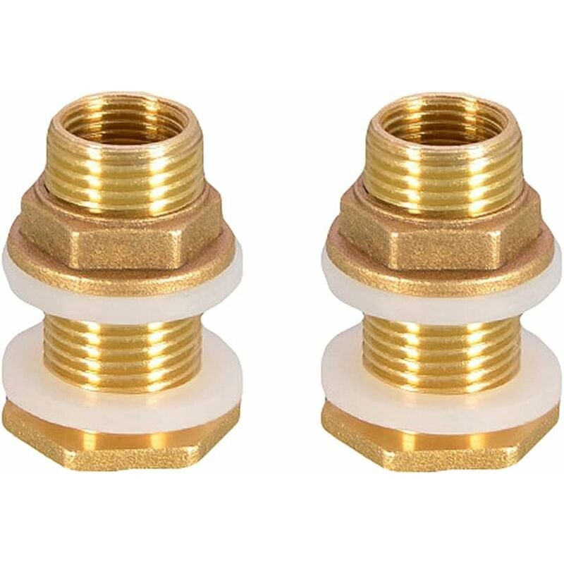 St Water Feed-through 4.2cm 1/2\" Brass Water Connection for Faucet / Barrel / Rainwater Tanks