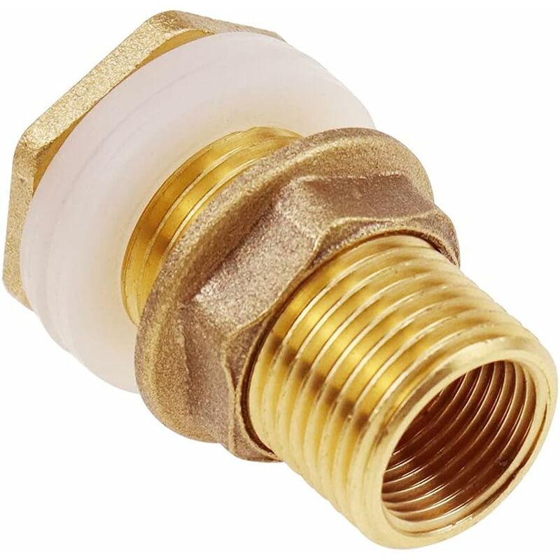 St Water Feed-through 4.2cm 1/2\" Brass Water Connection for Faucet / Barrel / Rainwater Tanks