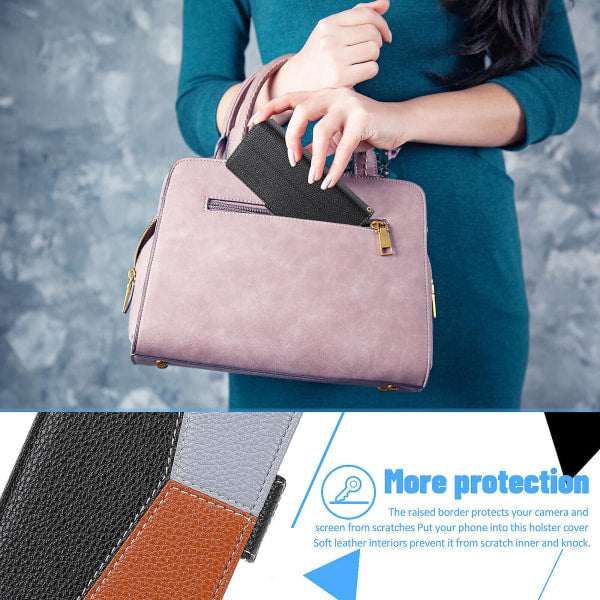 Case for Samsung Galaxy A22 4g Protection Three-color Stitching Coque Magnetic Mobile Phone Case Etui - Black