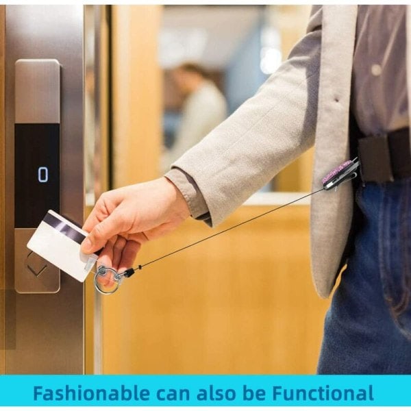 Keychain Retractable 3 ID Cards Yo-Yo, Retractable ID Card Holder Keychain Key Ring Key Tag Retractable for Keys, Card Holder ID Card Holder