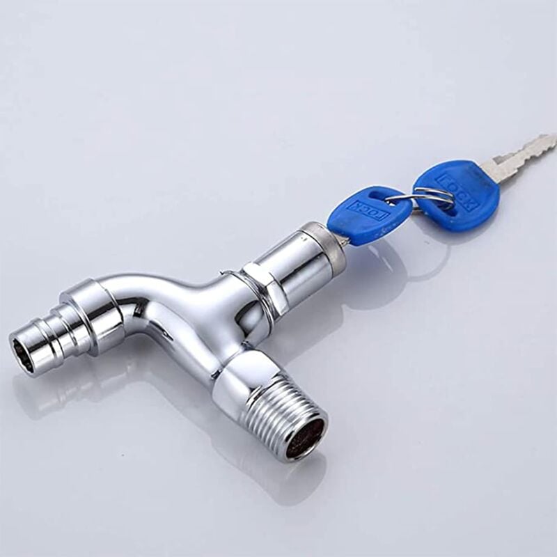 Anti-theft tap for outdoor use, anti-theft brass tap, lockable outdoor tap, for washing machine in the garden