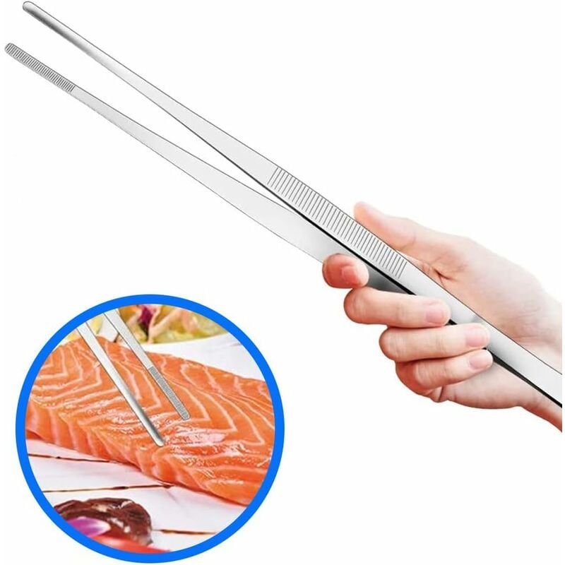 Extra 30cm / 12 inch Long Stainless Steel Tweezers with Precision Serrated End for Aquaristik, Gardening, Kitchen, Industrial Work and Use