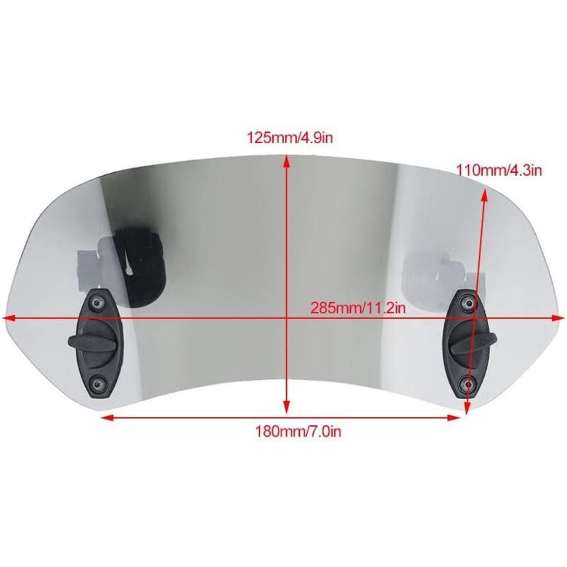 Motorcycle Windshield - Adjustable Clip-On Windshield Wind Deflector Windscreen Accessories for Motorcycle Tawny