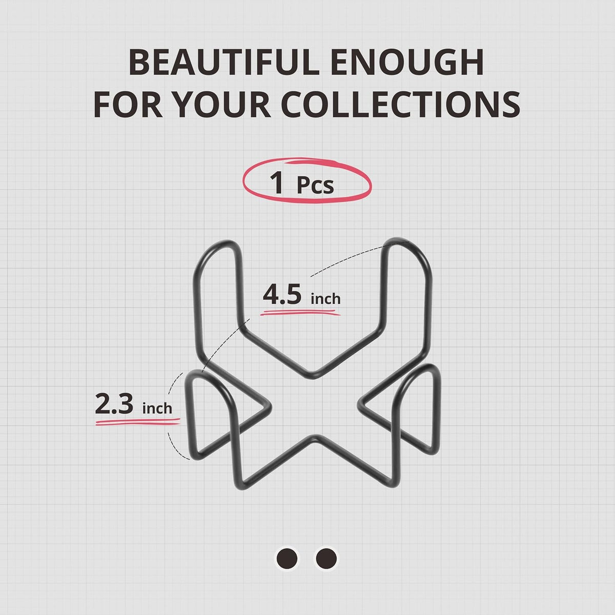 Minimalist Black Iron Metal Coaster Holder for Both Round and Square Coasters