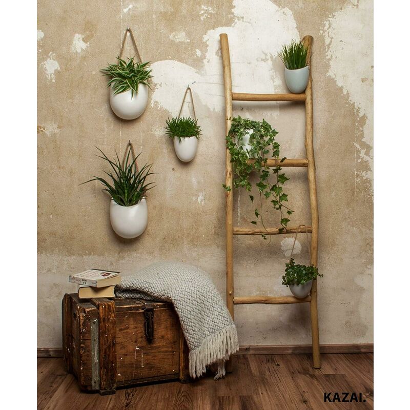 Set of 3 white ceramic wall pots - Fei Yu