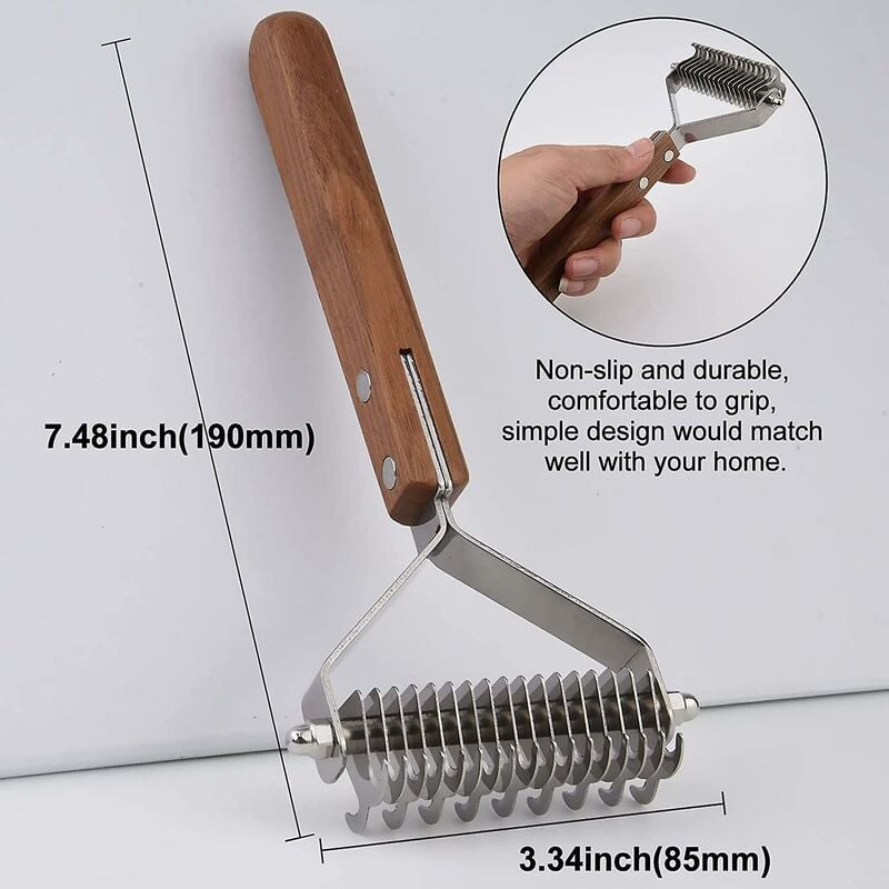 Coat King Dog and Cat Brush, Pet Grooming Comb Deshedding Rake Significantly Reduces Shedding