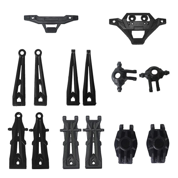 For XLH Hosim 9125 RC Car 14pcs Front Rear Upper Lower Control Arm Control Stub Axle Bumper Black