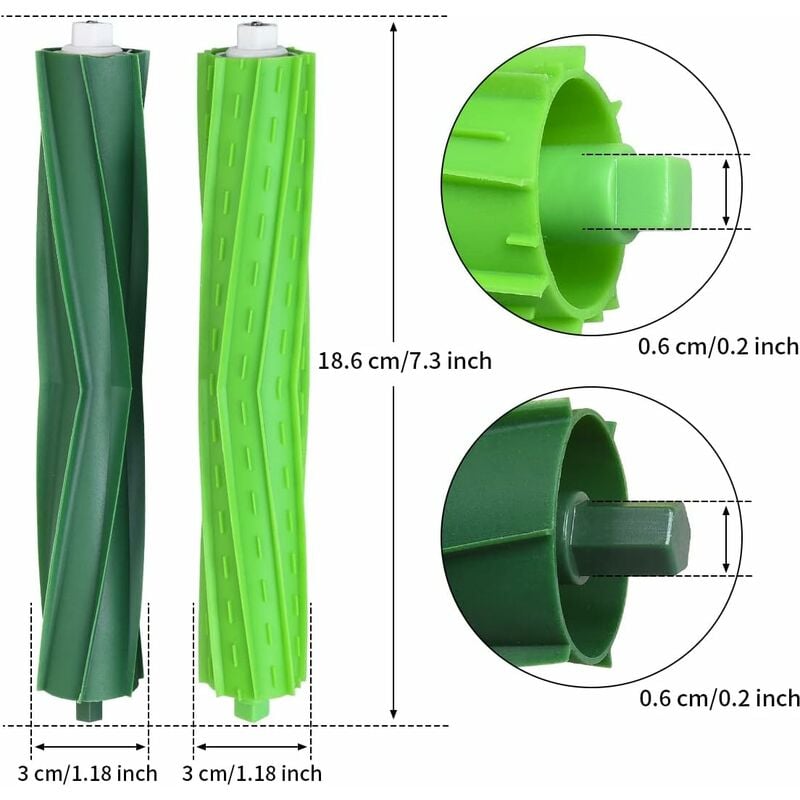 Package Multi-Surface Rubber Brushes Vacuum Cleaner Accessories for iRobot Roomba E5 E6 i7 i7 plus i8 i8+ i6 i6+ i4 i4 and Other Vacuum Cleaner Series