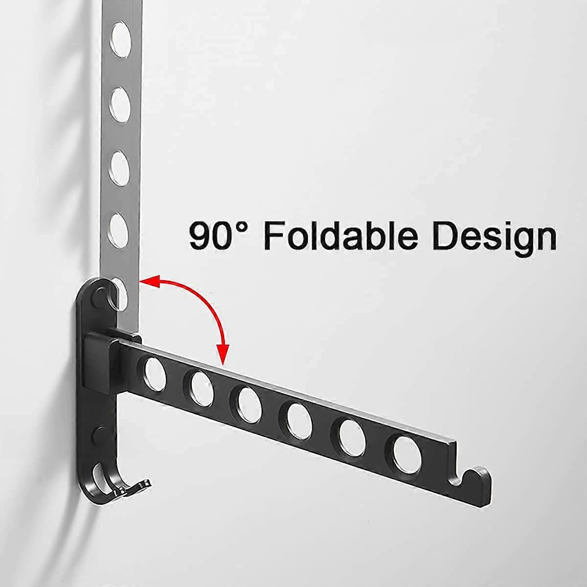 Foldable Clothes Hook, Wall Mounted Clothes Rack, Wall Hook, Foldable Hook for Balcony, Bathroom, Laundry Room (Black, 1-pack)—yux
