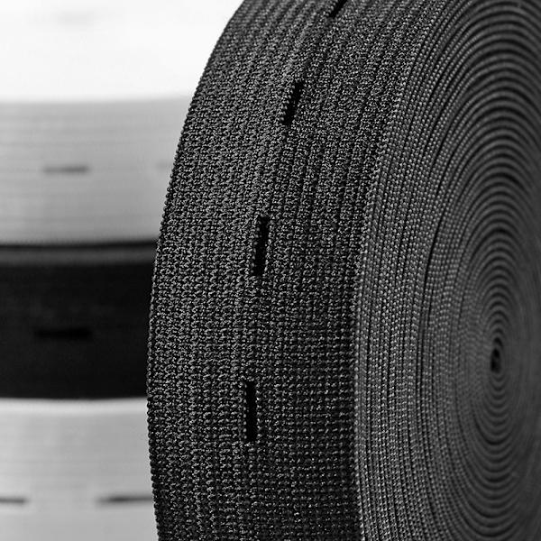 Elastic buttonhole tape, practical and versatile black elastic band, width: 2.5 cm Width: 2.5cm—yux Width: 2.5cm