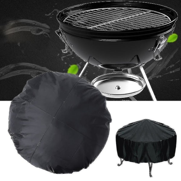 Waterproof Cover 112cm Outdoor Round Black Patio Fire Pit Cover