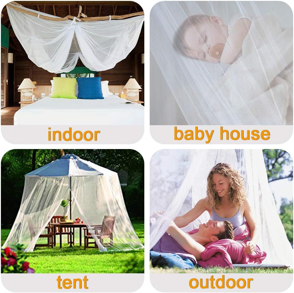 Mosquito net, large mosquito net with frame for king size bed, mosquito net for indoor and outdoor use (200 x 220 x 210 cm)