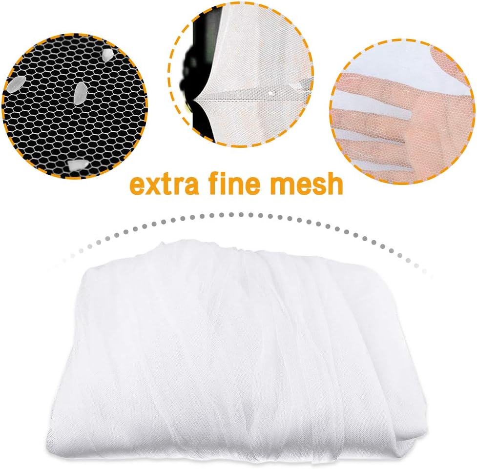 Mosquito net, large mosquito net with frame for king size bed, mosquito net for indoor and outdoor use (200 x 220 x 210 cm)