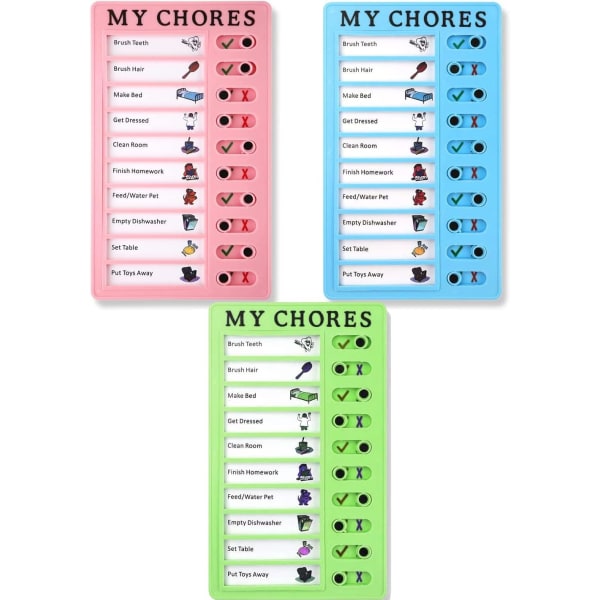 pcs checklist board - daily schedule to do list board memo - plastic chores chart with slider portable to do list for