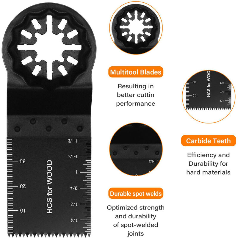 10pcs Oscillating Saw Blades, Oscillating Multitool Accessory Set, Universal Saw Blade for Dremel, Bosch, Makita, Fein