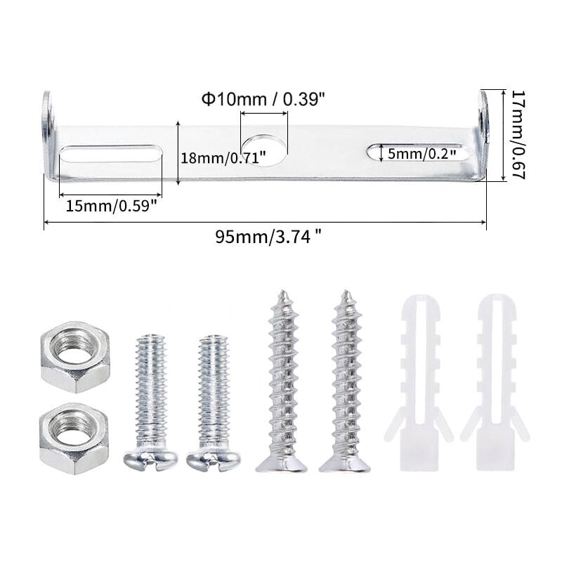 4-pack 95mm Ceiling Light Bracket - Compatible with Chandeliers & Pendant Lights - Holders & Accessories