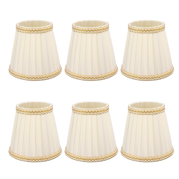 6pcs Small Lampshades Clip On Drum Light Shade Fabric For Chandeliers Light Bulbs Lighting Accessories