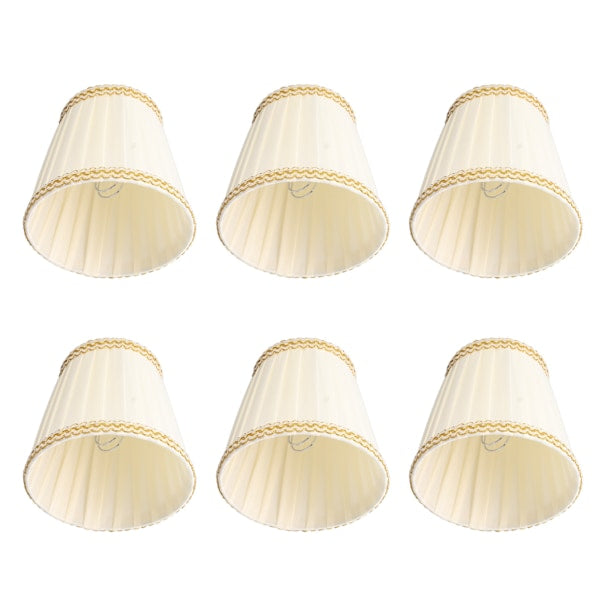 6pcs Small Lampshades Clip On Drum Light Shade Fabric For Chandeliers Light Bulbs Lighting Accessories