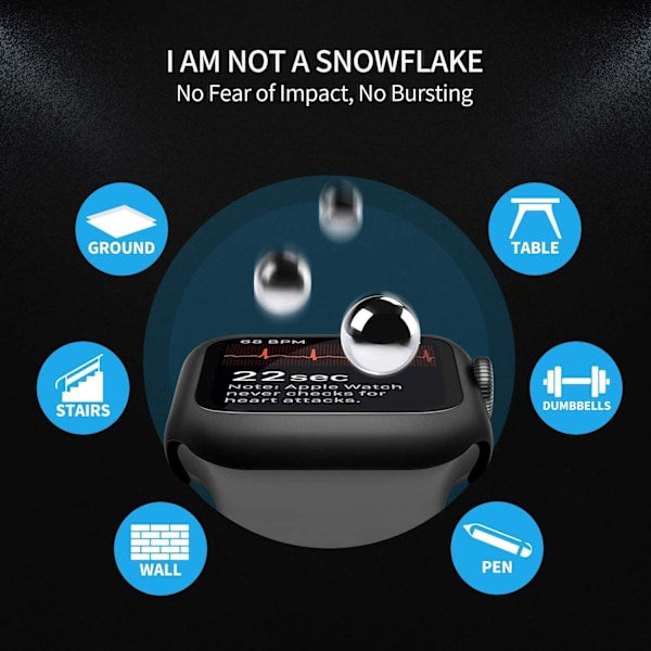 2-pack Black Screen Protector compatible with 45mm Watch - Compatible with Apple Watch Series 7/8/9 45mm