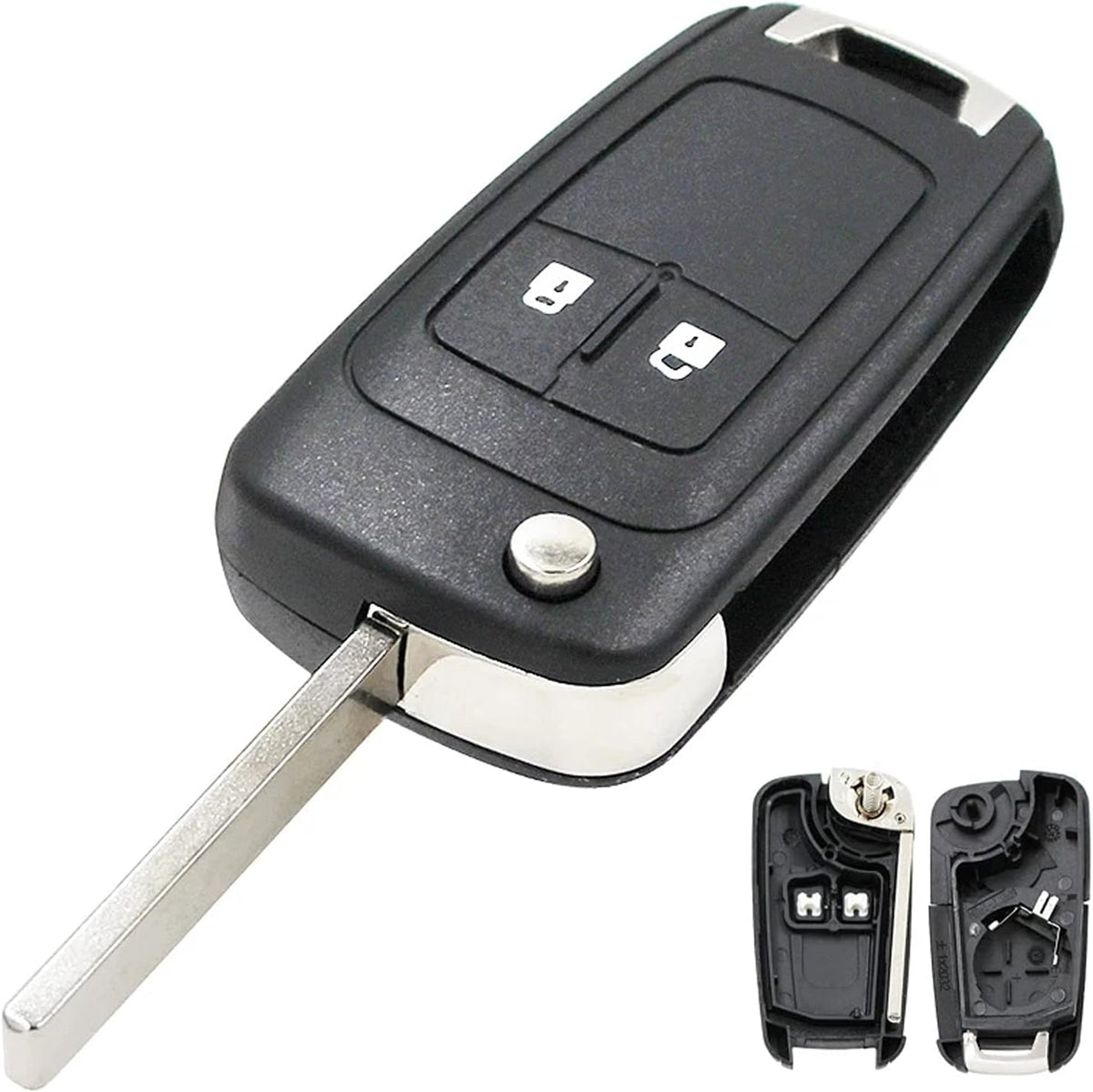 Remote Control Car Key Case Replacement Compatible with Vauxhall Opel Astra Insignia Vectra Zafira Meriva Mokka Key Shell (With Blade) 2 Buttons 2pcs