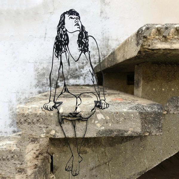 Metal Figure Ornament Shelf Metal Art 2D Housewarming Gift Home or Office Decor Figure Metal Decor Modern Art