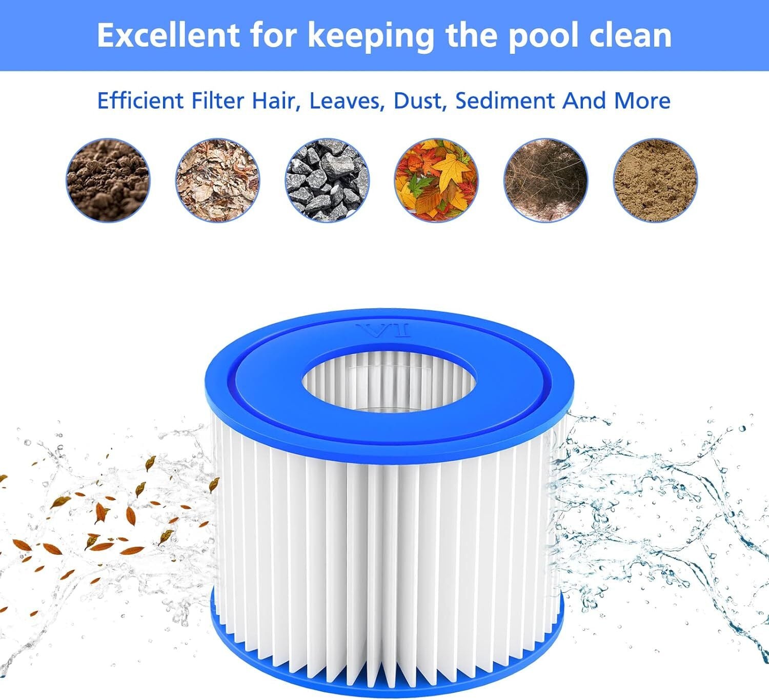 Lay-Z-Spa Filter Cartridge (VI), Compatible with All Lay-Z-Spa Hot Tub Models 2pcs