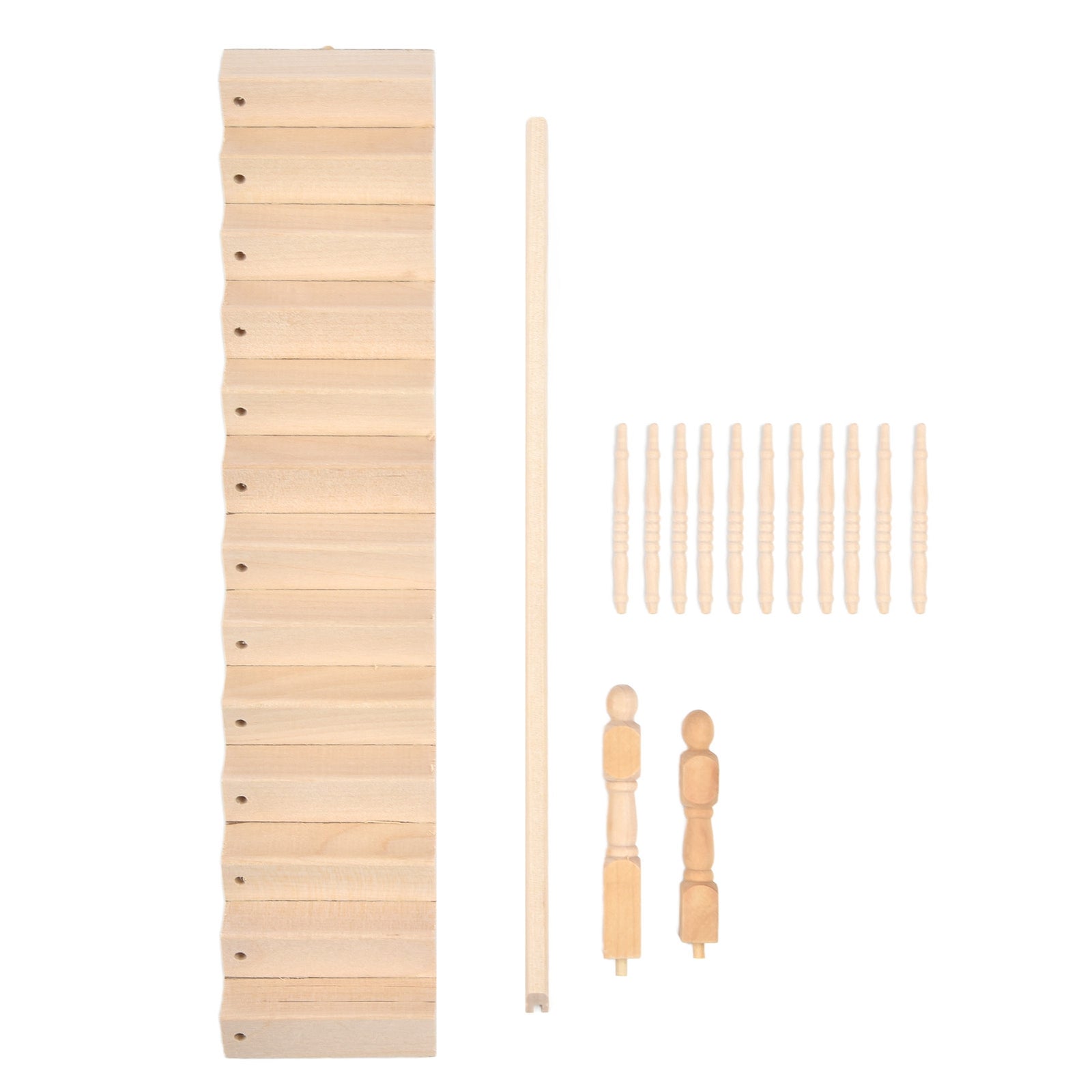 Dollhouse Stairs Smooth Rounded Corners Birch Material DIY Vivid Cute 1/12 Scale Miniature Staircase for Crafts