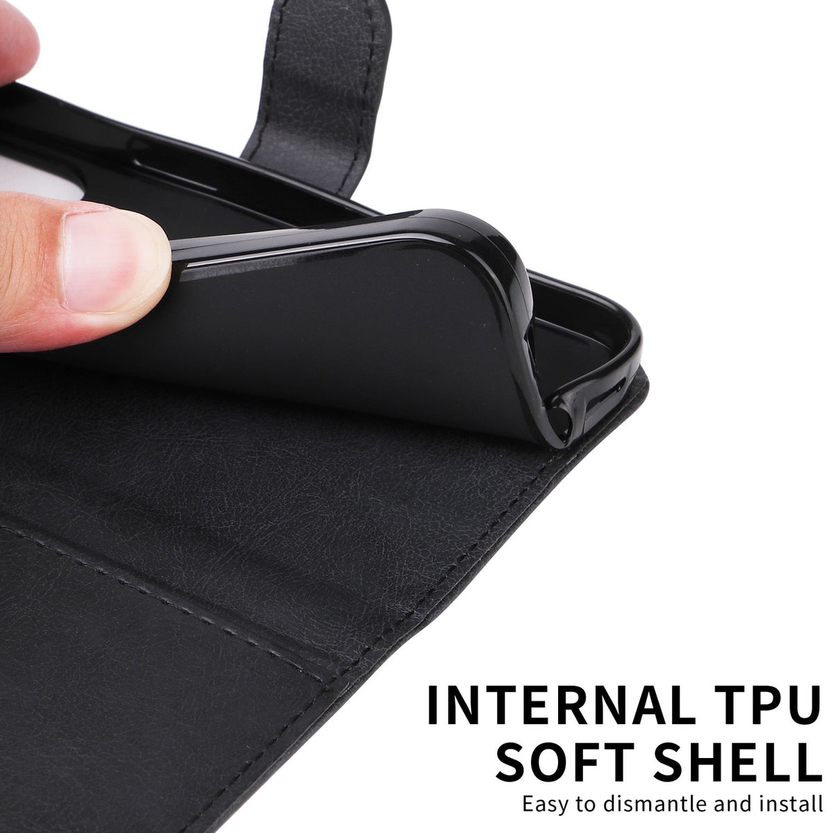 SKALO Xiaomi Redmi A5 4G PU Leather Wallet Case - More Colors_MGF Black
