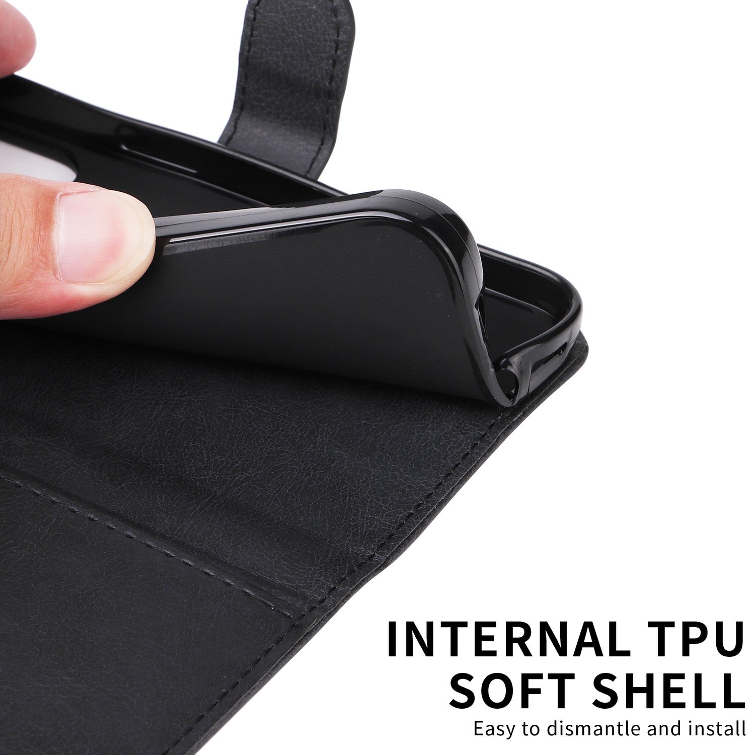 SKALO Xiaomi Redmi A5 4G PU Leather Wallet Case - More Colors_MGF Black