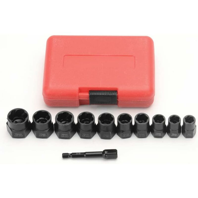 11-piece 9.5mm Bolt Impact Tool Set with Toolbox