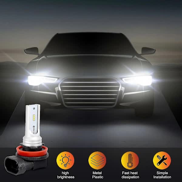 H8 H11 H16 LED Fog Light Bulb, H16 LED Fog Light High Power Csp-Y11, Cool White 6500K (2-pack)