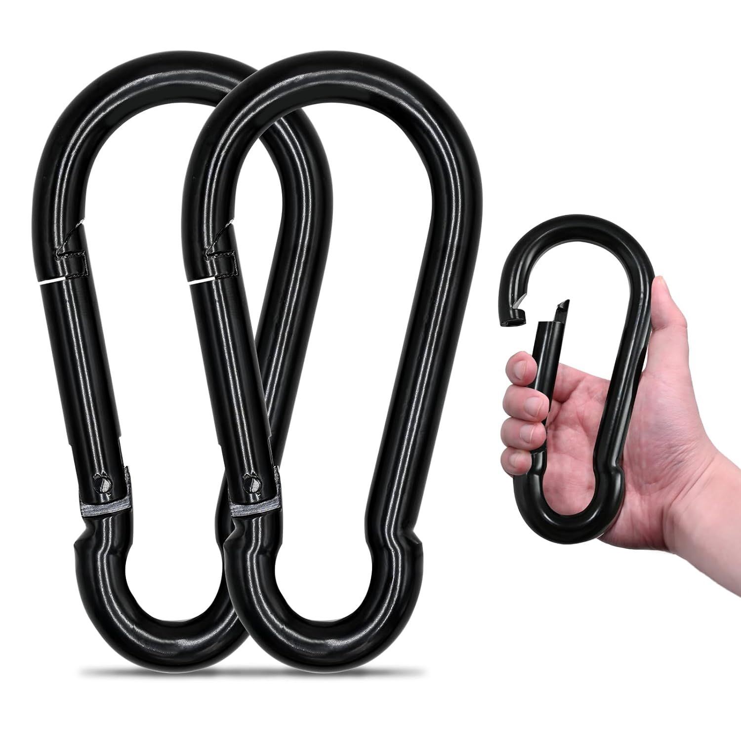 Length 10cm Width 4.9cm Carabiner, Heavy Duty Carabiners, 2-pack Large Carabiner, Heavy Duty Rope Connector for Keys Swing Set Camping Fishing