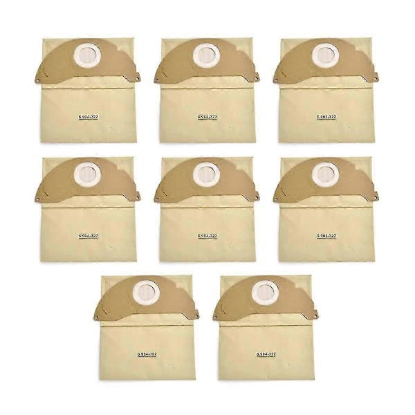 /NN/ 8 pcs Vacuum Cleaner Bags for Kärcher A2004 WD2, Model 6.904-322.0 - Improved Filtration & Easy Handling As Shown