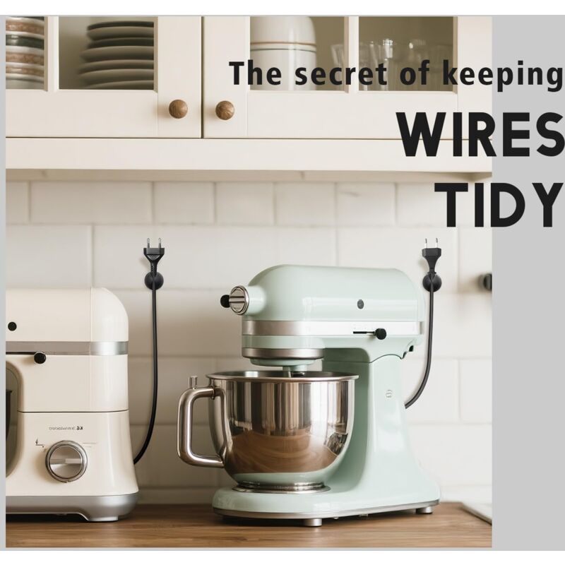 10-pack Self-Adhesive Wire and Cable Clips, Bed Clips, Cable Holder, Cable Organizer, Single Port (Black)