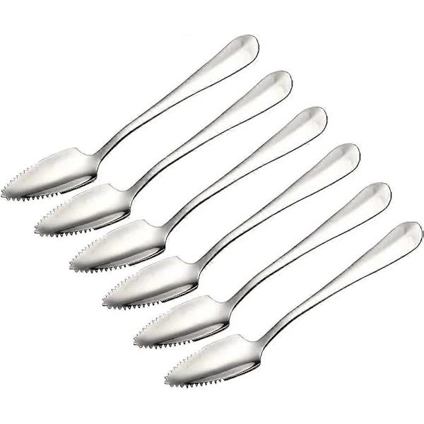 Stainless Steel Grapefruit Spoons, 6-Pack with Spikes
