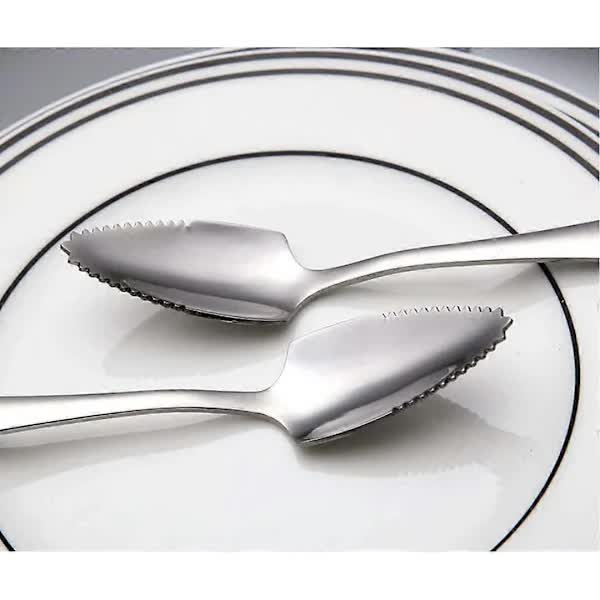 Stainless Steel Grapefruit Spoons, 6-Pack with Spikes