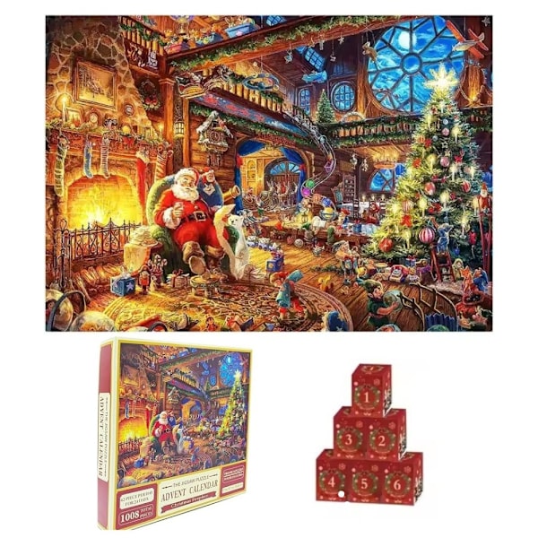 Puzzle Advent Calendar 2024 - Christmas Puzzle with 1008 Pieces Multicolored