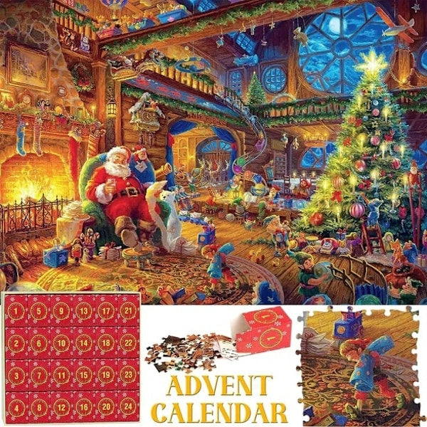 Puzzle Advent Calendar 2024 - Christmas Puzzle with 1008 Pieces Multicolored