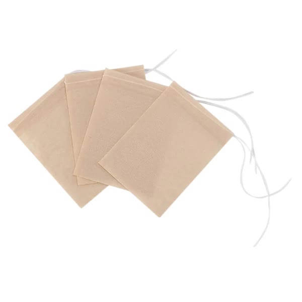 500-Pack Tea Filter Bags, Disposable Paper Tea Bag with Drawstring for Loose Tea, Coffee (Natural Brown)