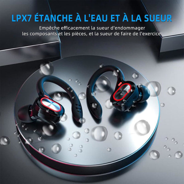 Sports Wireless Bluetooth Headphones, Wireless Headphones with Mic Bluetooth, Hi-Fi Stereo Bluetooth Headset Bluetooth Headset for Sports, Work Dark