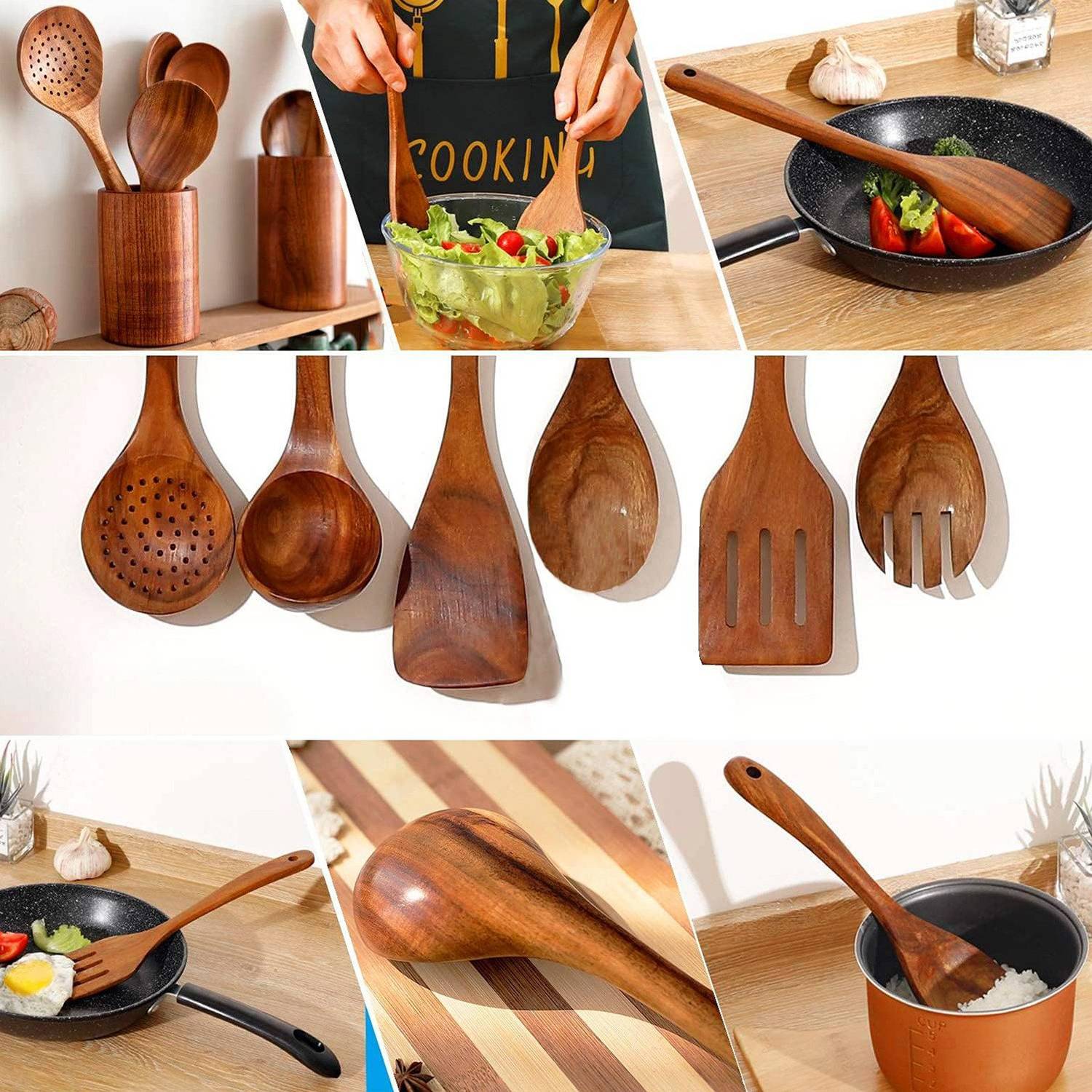 Kitchen Utensil Set - Wooden Utensils