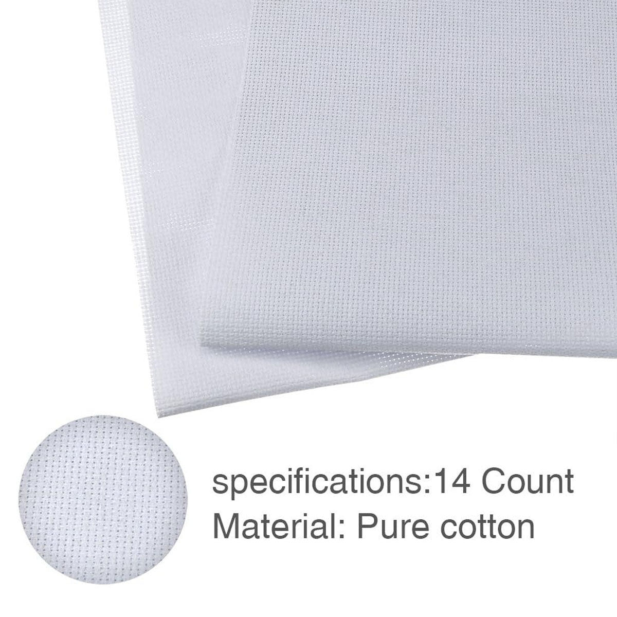 14 Count White Aida Fabric - High Quality Cotton Embroidery Fabric for Frames
