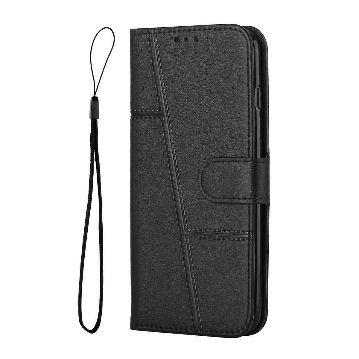 Stitched Calfskin Case for Redmi 14C 4G (FMY) Black_yux Black