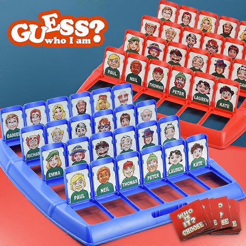 Who's There? Board Game Fun Party Family Memory Logical Thinking Antistress Interactive Guessing Classic Game Toy for Kids Character_tfrf Character