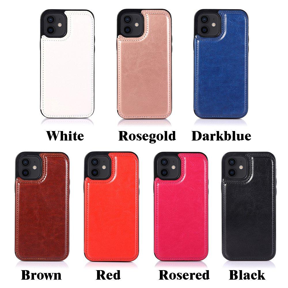 iPhone 12 - Practical and stylish case with card holder Rose gold